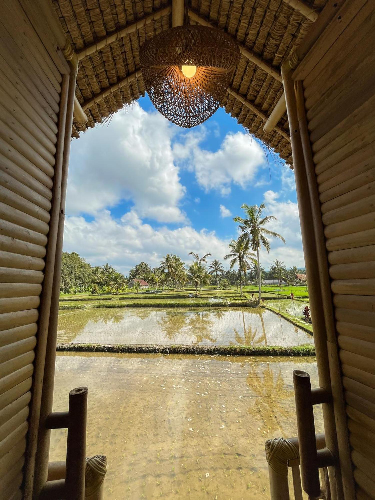 Kawig Bamboo House - Ricefield View, Eco Bamboo Home 탐파크시링 외부 사진