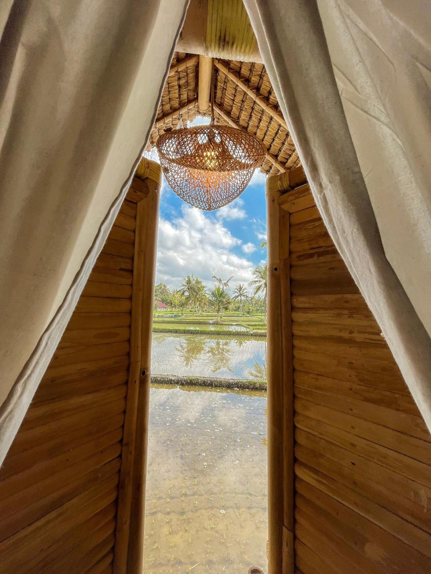 Kawig Bamboo House - Ricefield View, Eco Bamboo Home 탐파크시링 외부 사진