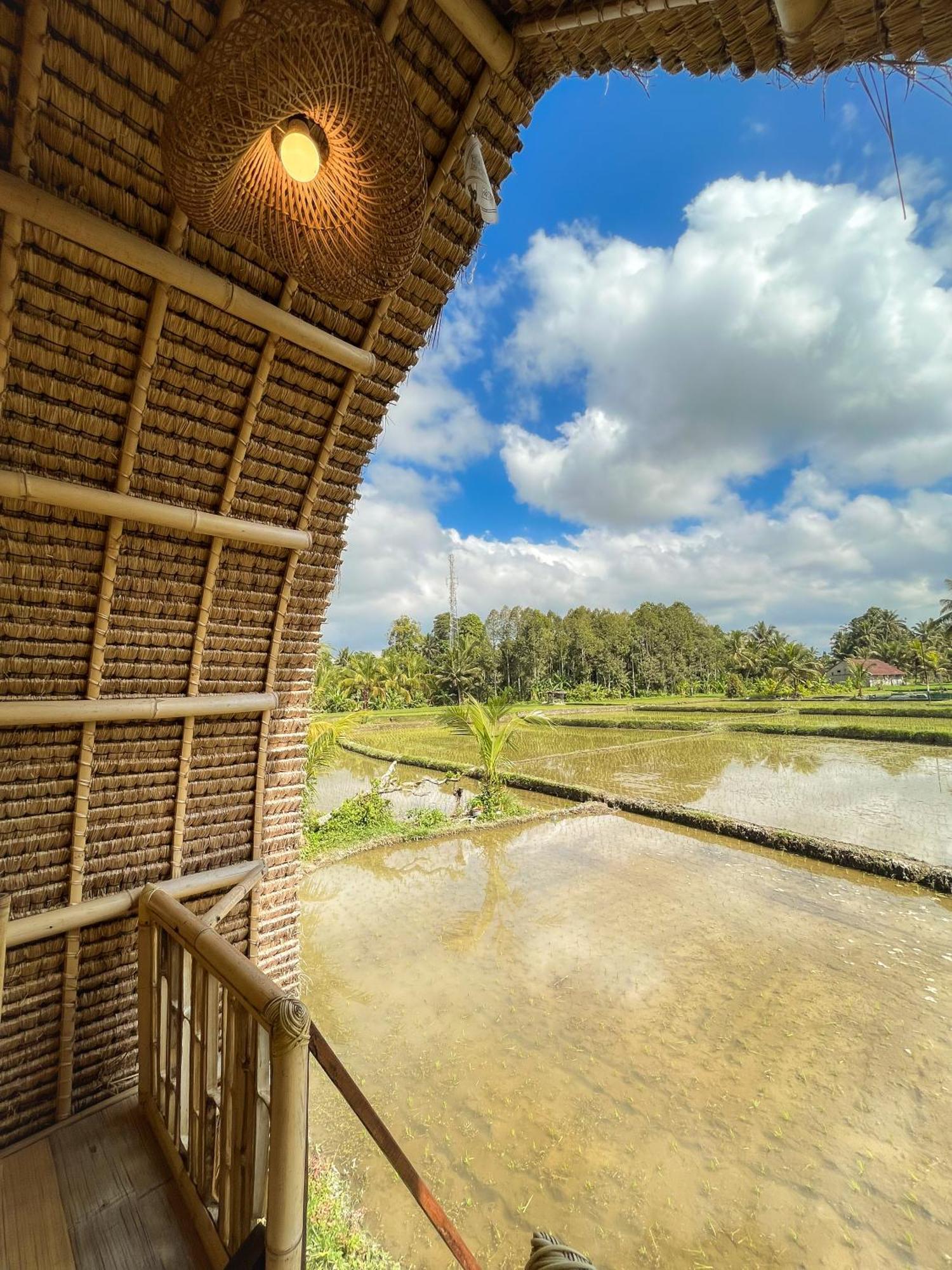 Kawig Bamboo House - Ricefield View, Eco Bamboo Home 탐파크시링 외부 사진