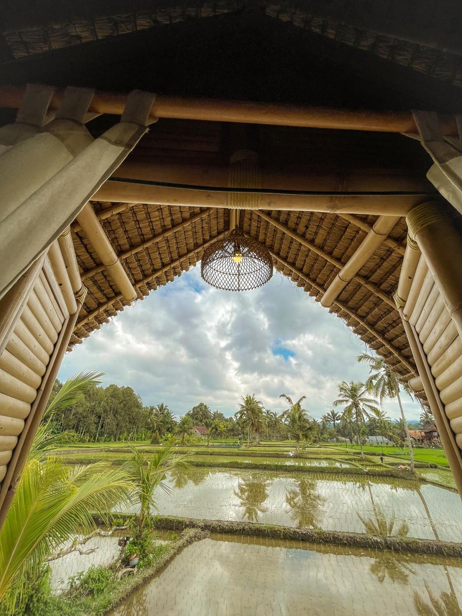 Kawig Bamboo House - Ricefield View, Eco Bamboo Home 탐파크시링 외부 사진